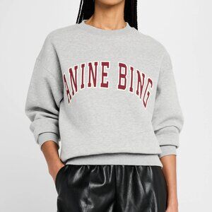 NWT Anine Bing Spencer Sweatshirt - Medium Heather Grey (Size Small)